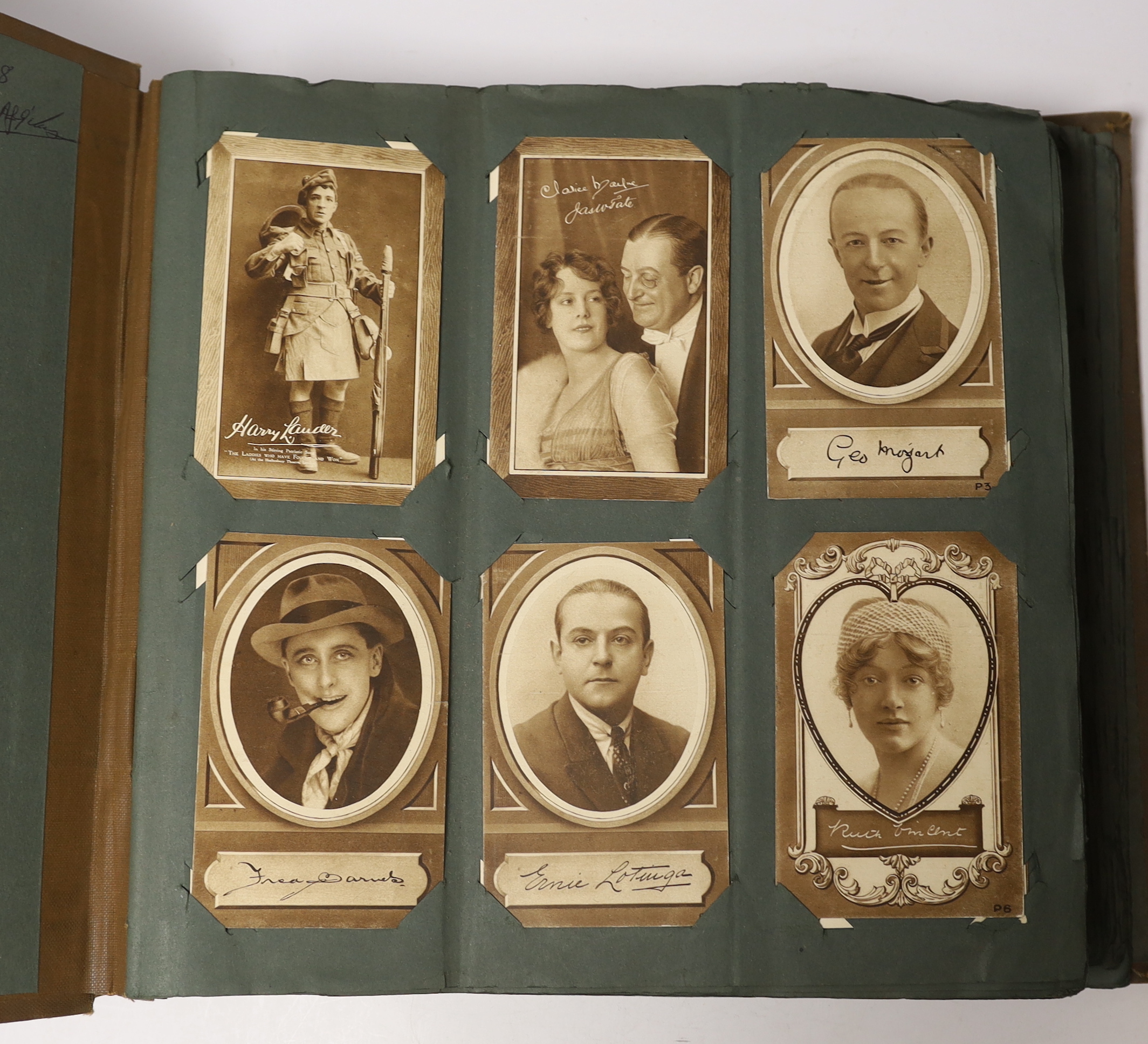 An early 20th century postcard album, The Performer Tobacco Fund containing 774 postcards from the series (out of a known total of 775)